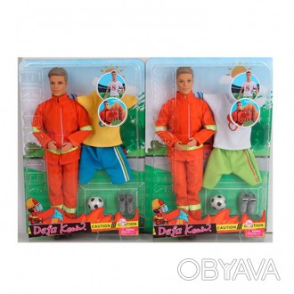 
Лялька з нарядом DEFA 8382 (24шт) Кен, 30см, футбольна форма, м'яч, буци, 2 вид. . фото 1