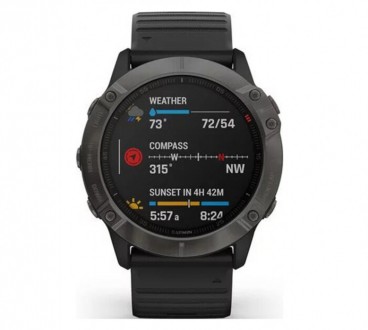 Спортивные часы Garmin Fenix 6X Pro Sapphire Carbon Grey DLC with Black Band (01. . фото 3