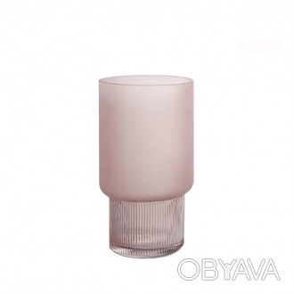 Скляна ваза з рожевого скла. Це ідеальне поєднання мінімалізму та стилю. Буде па. . фото 1