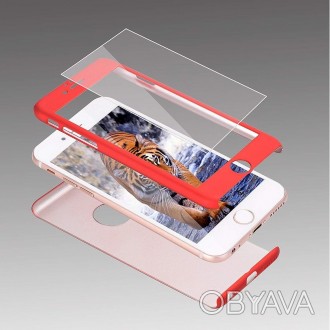 Чехол FullPro с защитным стеклом для Iphone 7/8 Красный (HbP66223)