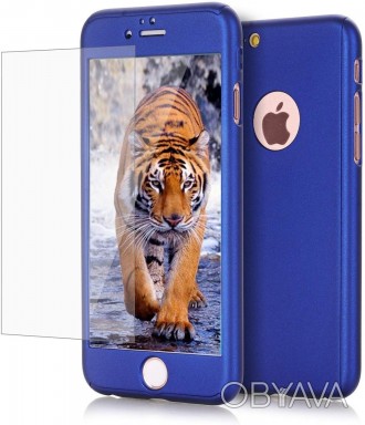 Чехол Full 360 с защитным стеклом для Iphone 6/6s Blue (HbP66131)