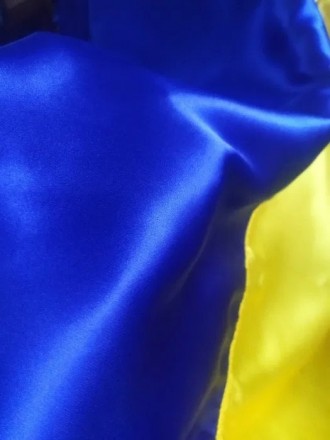 Прапор України з атласу, великий, розмір: 140х90 см, прапор України, прапор Укра. . фото 5