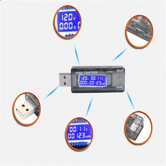 USB Тестер Keweisi KWS-V20 амперметр вольтметр вимірювач ємності акумулятора, юз. . фото 9