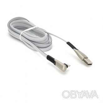 Серый кабель с опцией бокового подключения USB – Apple Lightning 8pin, который о. . фото 1