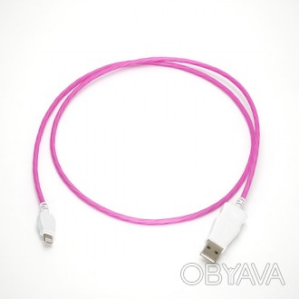 Ярко-розовый кабель для зарядки IPhone lightning 8pin - USB 3.0 – это надежный и. . фото 1