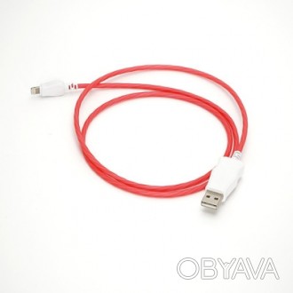 Красный зарядный шнурок IPhone lightning 8pin - USB 3.0 – это прочный, практичны. . фото 1