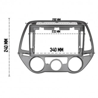 Переходная рамка Lesko 9" Hyundai i20 2012-2014 Серый (9942-41997). . фото 5