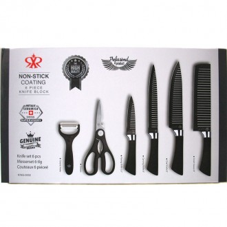 Ножи кухонный набор 6 предметов MHZ non-stick king-0002 Набор ножей non-stick ki. . фото 4