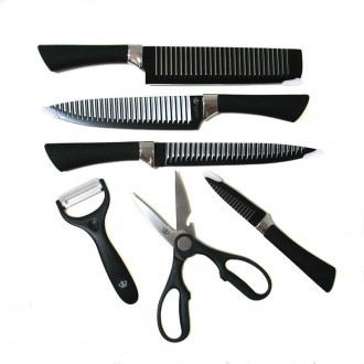 Ножи кухонный набор 6 предметов MHZ non-stick king-0002 Набор ножей non-stick ki. . фото 2