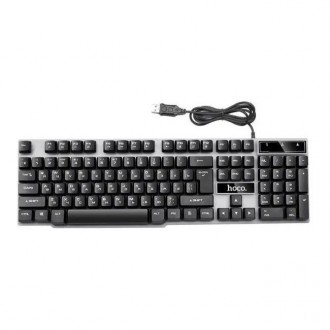 Набор игровой 2 в 1 клавиатура и мышка HOCO GM11 Terrific glowing RGB, черный 
Н. . фото 4