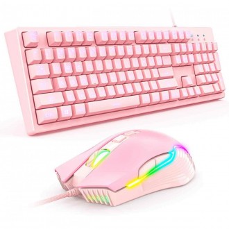 Игровая клавиатура и мышка ONIKUMA G25 CW905, Pink
Комплект ONIKUMA G25 CW905 со. . фото 2