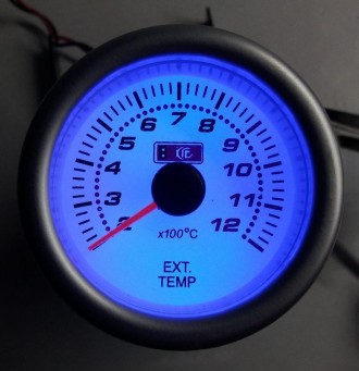 Температура вихлопних газів Ket Gauge 7708 LED діодний Ø52мм прилад датчик автом. . фото 2