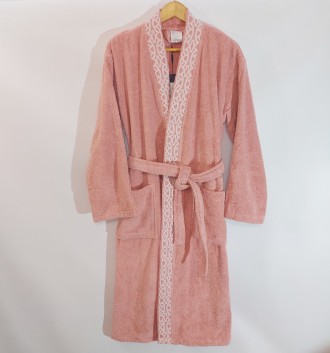 Махровый банный женский халат-кимоно, р М 48-50, молочный 100% Хлопок Турция
 Ши. . фото 3