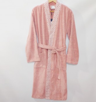 Махровый банный женский халат-кимоно, р М 48-50, молочный 100% Хлопок Турция
 Ши. . фото 4