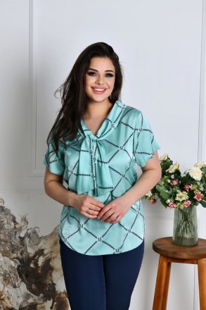 Размеры: 48-50, 52-54, 56-58
Ткань:
блузка - турецкий шелк, брюки - софт,
Длина:. . фото 2