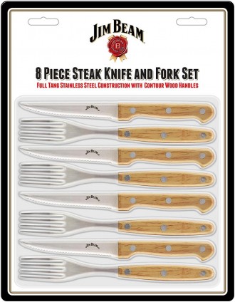  Описание 
Этот набор из 8 предметов содержит 4 ножа для и 4 вилки для стейков. . . фото 2