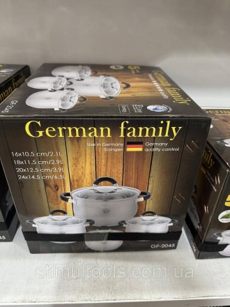 Описание:
Набор посуды German Family GF-2045 состоит из 4 кастрюль разного объем. . фото 2