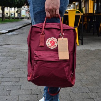 Бордовый городской рюкзак канкен класик, сумка Fjallraven Kanken Classic 16 L
Ст. . фото 3