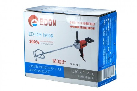 Дрель-миксер EDON ED-DM1800R - предназначена для сверления различных материалов,. . фото 5