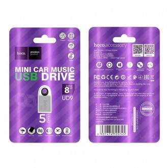 
 
 Флешка USB 8Гб Hoco Smart Mini Car Music UD9 
Мини-смарт USB накопитель. С о. . фото 2