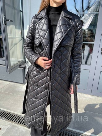 
Демисезонное стеганное пальто тренч черного цвета 
Универсальное стеганное паль. . фото 9
