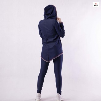 Спортивный костюм женский лосины и кофта с капюшоном молодежный однотонный джинс. . фото 5