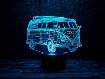 3D ночник "Автомобиль 8" (УВЕЛИЧЕННОЕ ИЗОБРАЖЕНИЕ) подарочная упаковка + 16 цвет. . фото 4