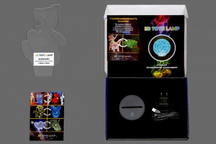 3D ночник "Спанч Боб" (УВЕЛИЧЕННОЕ ИЗОБРАЖЕНИЕ) подарочная упаковка + 16 цветов . . фото 4