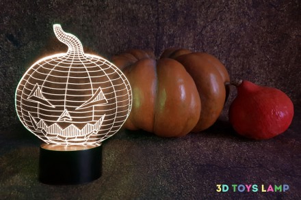 3D ночник "Хэллоуин" (УВЕЛИЧЕННОЕ ИЗОБРАЖЕНИЕ) подарочная упаковка + 16 цветов +. . фото 3