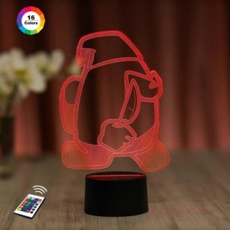 3D ночник "Амонг Ас 3" (УВЕЛИЧЕННОЕ ИЗОБРАЖЕНИЕ) подарочная упаковка + 16 цветов. . фото 2