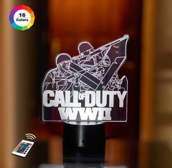 3D ночник "CALL OF DUTY" (УВЕЛИЧЕННОЕ ИЗОБРАЖЕНИЕ) подарочная упаковка + 16 цвет. . фото 2