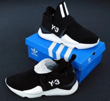 Кросівки чоловічі Adidas Yohji Yamamoto Y-3 "Чорні з білим" р. 41-45 11953. . фото 4