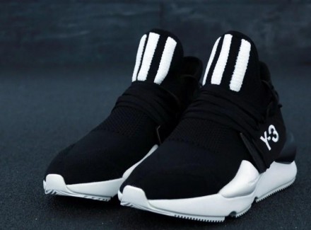 Кросівки чоловічі Adidas Yohji Yamamoto Y-3 "Чорні з білим" р. 41-45 11953. . фото 6