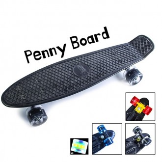 Пенни Борд Penny Board 22" Black LED (Светятся колеса)
Подходит: Для детей, подр. . фото 2