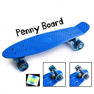 Пенни Борд Penny Board 22,5" Blue Синий LED (Светятся колеса)
Подходит: Для дете. . фото 2