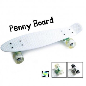 Пенни Борд Penny Board 22" Белый LED (Светятся колеса)
Подходит: Для детей, подр. . фото 5
