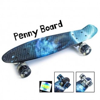 Пенни Борд Penny Board 22,5" Galaxy Галактика (Светятся колеса)
Подходит: Для де. . фото 2