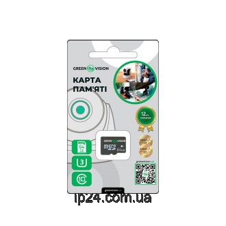 Картка пам'яті GreenVision microSDHC 64 GB Class10 (без адаптера). Лубни. фото 1 Картка пам'яті GreenVision microSDHC 64 GB Class10 (без адаптера). Лубни. фото 1