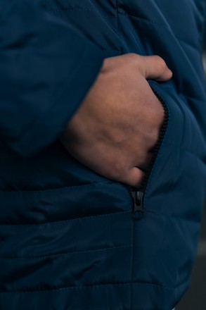 
ІНФОРМАЦІЯ ПРО ПРОДУКТ
Стьобана чоловіча синя тепла куртка куртка демісезонна з. . фото 9