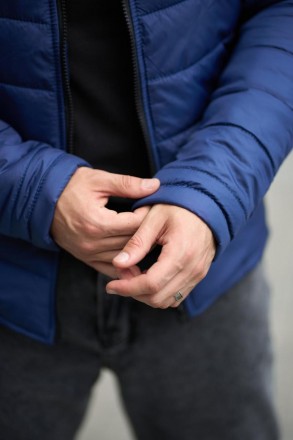 
ІНФОРМАЦІЯ ПРО ПРОДУКТ
Стьобана чоловіча синя тепла куртка куртка демісезонна з. . фото 13