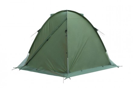  Трехместная экспедиционная палатка Tramp Rock 4 (V2) Зеленая c двумя входами и . . фото 10