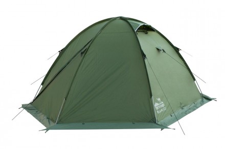  Трехместная экспедиционная палатка Tramp Rock 4 (V2) Зеленая c двумя входами и . . фото 5