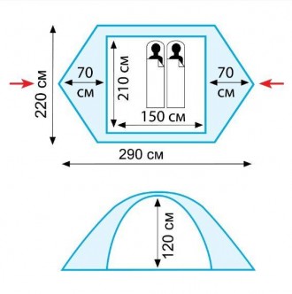  Универсальная туристичсекая палатка Tramp NISHE 2 (V2) Универсальная двухместна. . фото 3