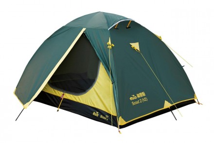  Универсальная двухместная туристичсекая палатка Tramp SCOUT 2 (V2) - простая в . . фото 2