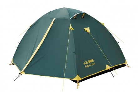  Универсальная двухместная туристичсекая палатка Tramp SCOUT 2 (V2) - простая в . . фото 4