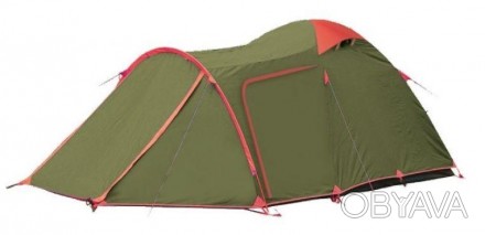  Трехместная туристическая палатка TrampLite Twister 3+1 c тремя входами: два че. . фото 1