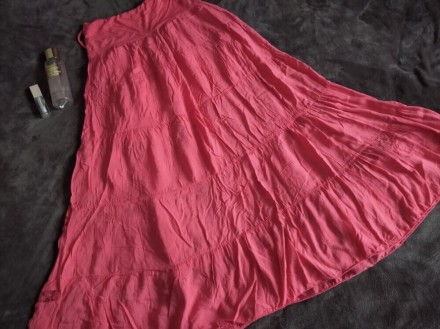 Вискозная легкая длинная коралловая юбка на худеньких девочек, Италия.
Верх юбк. . фото 5