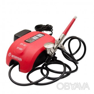 Аерограф электричний 12 Вт, 12 В, 10-15 л/хв., 0-2 Бар INTERTOOL DT-5001