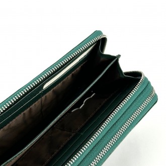 Женский кошелек на две молнии Mario Dion из натуральной кожи с лаковым покрытием. . фото 6