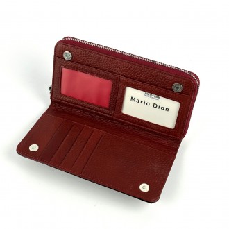 Женский кошелек на молнии Mario Dion из натуральной кожи с лаковым покрытием под. . фото 6